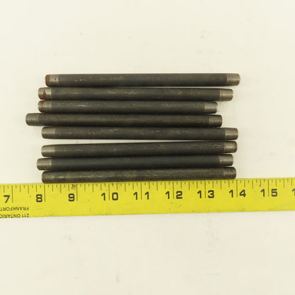 1/8" x 6" Schedule 40 Steel Welded Black Pipe Nipple Lot of 8