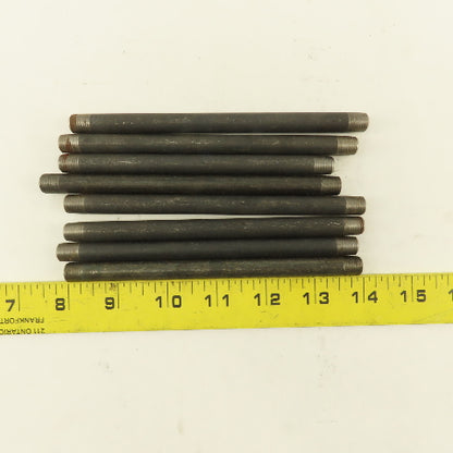 1/8" x 6" Schedule 40 Steel Welded Black Pipe Nipple Lot of 8