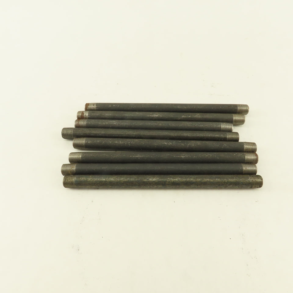 1/8" x 6" Schedule 40 Steel Welded Black Pipe Nipple Lot of 8