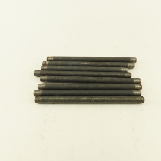 1/8" x 6" Schedule 40 Steel Welded Black Pipe Nipple Lot of 8