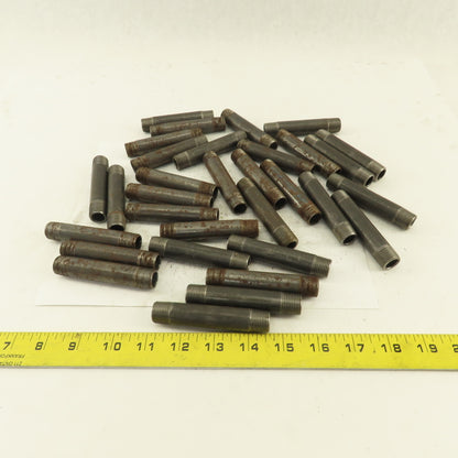 3/8" x 3-1/2" Schedule 40 Steel Welded Black Pipe Nipple Lot of 31