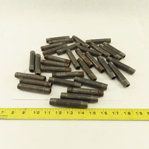 3/8" x 3-1/2" Schedule 40 Steel Welded Black Pipe Nipple Lot of 31