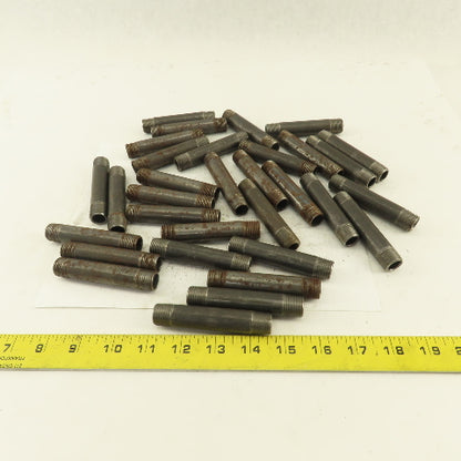 3/8" x 3-1/2" Schedule 40 Steel Welded Black Pipe Nipple Lot of 31
