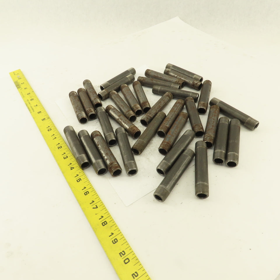 3/8" x 3-1/2" Schedule 40 Steel Welded Black Pipe Nipple Lot of 31