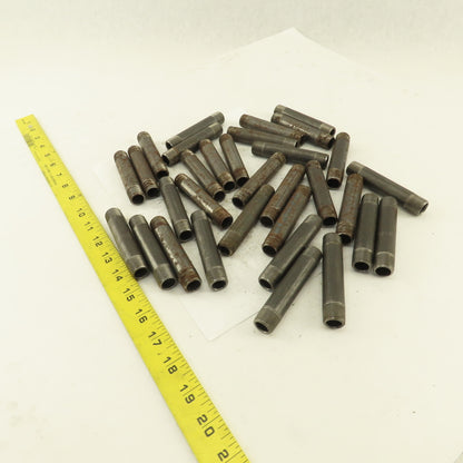 3/8" x 3-1/2" Schedule 40 Steel Welded Black Pipe Nipple Lot of 31