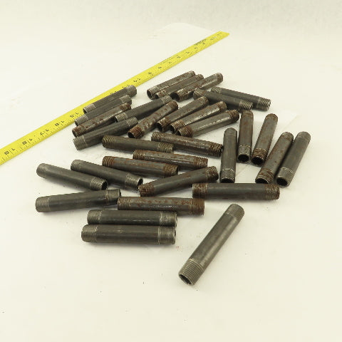 3/8" x 3-1/2" Schedule 40 Steel Welded Black Pipe Nipple Lot of 31