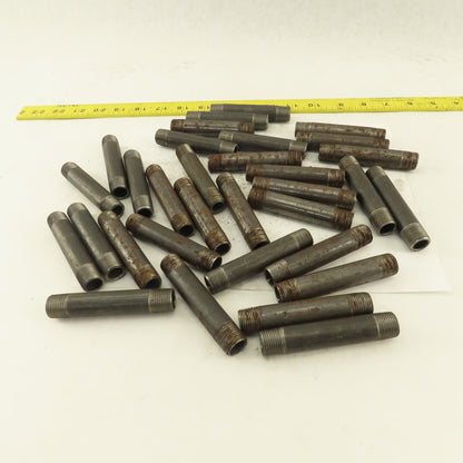 3/8" x 3-1/2" Schedule 40 Steel Welded Black Pipe Nipple Lot of 31