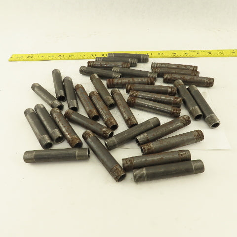 3/8" x 3-1/2" Schedule 40 Steel Welded Black Pipe Nipple Lot of 31