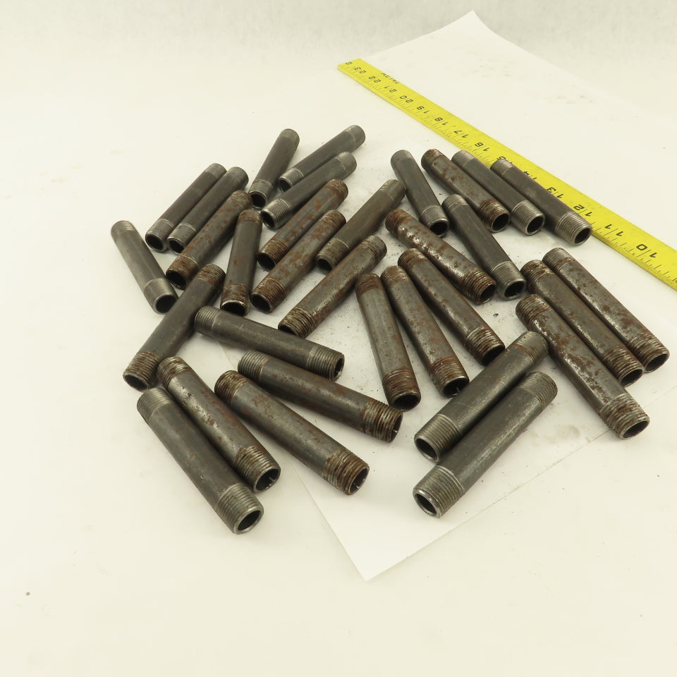 3/8" x 3-1/2" Schedule 40 Steel Welded Black Pipe Nipple Lot of 31