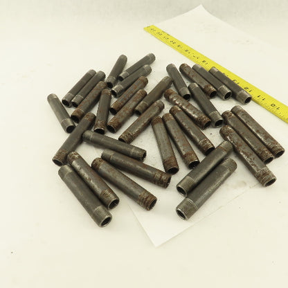 3/8" x 3-1/2" Schedule 40 Steel Welded Black Pipe Nipple Lot of 31