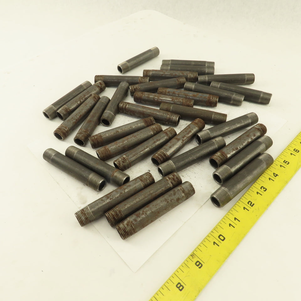 3/8" x 3-1/2" Schedule 40 Steel Welded Black Pipe Nipple Lot of 31