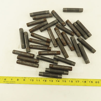 3/8" x 3-1/2" Schedule 40 Steel Welded Black Pipe Nipple Lot of 31