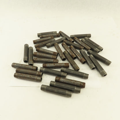 3/8" x 3-1/2" Schedule 40 Steel Welded Black Pipe Nipple Lot of 31