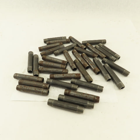 3/8" x 3-1/2" Schedule 40 Steel Welded Black Pipe Nipple Lot of 31
