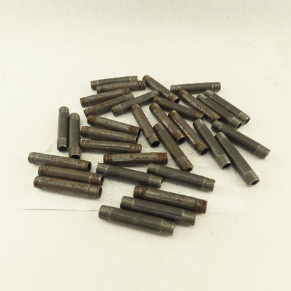 3/8" x 3-1/2" Schedule 40 Steel Welded Black Pipe Nipple Lot of 31