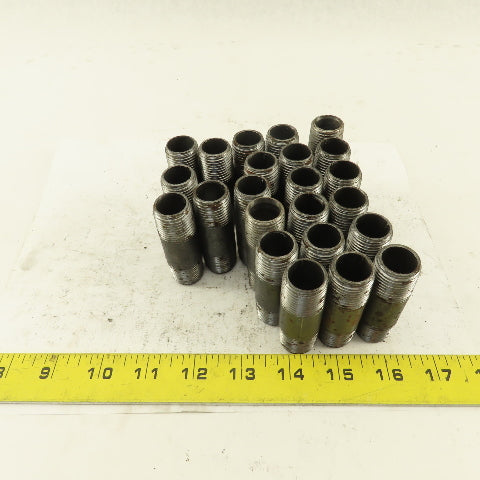 1/2" x 2-1/2" Schedule 40 Steel Welded Black Pipe Nipple Lot of 23