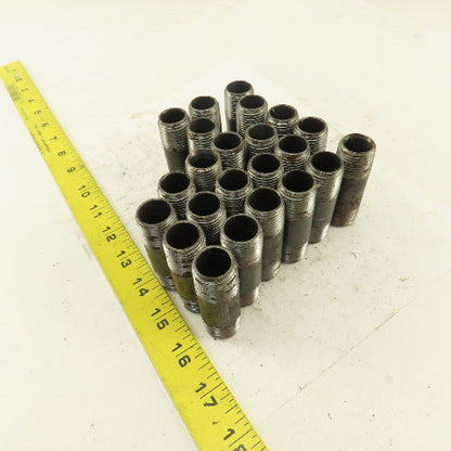 1/2" x 2-1/2" Schedule 40 Steel Welded Black Pipe Nipple Lot of 23