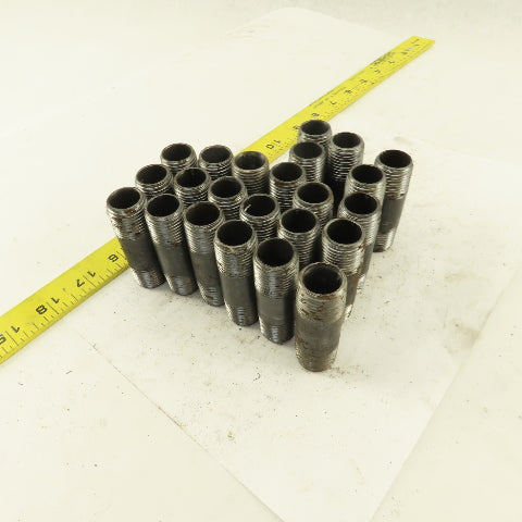 1/2" x 2-1/2" Schedule 40 Steel Welded Black Pipe Nipple Lot of 23