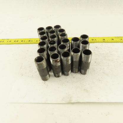 1/2" x 2-1/2" Schedule 40 Steel Welded Black Pipe Nipple Lot of 23
