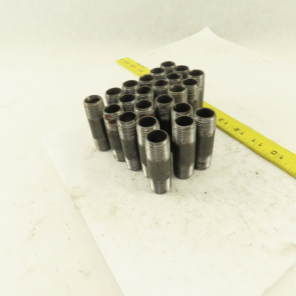 1/2" x 2-1/2" Schedule 40 Steel Welded Black Pipe Nipple Lot of 23