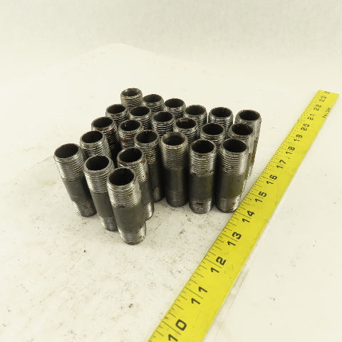 1/2" x 2-1/2" Schedule 40 Steel Welded Black Pipe Nipple Lot of 23
