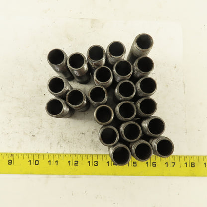 1/2" x 2-1/2" Schedule 40 Steel Welded Black Pipe Nipple Lot of 23