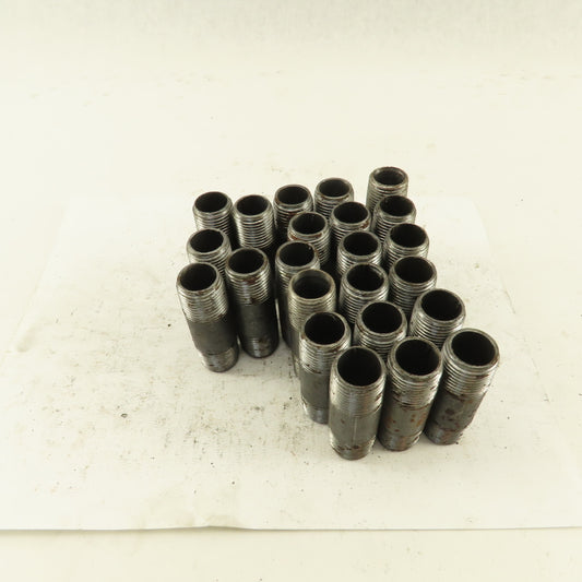 1/2" x 2-1/2" Schedule 40 Steel Welded Black Pipe Nipple Lot of 23