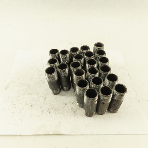 1/2" x 2-1/2" Schedule 40 Steel Welded Black Pipe Nipple Lot of 23