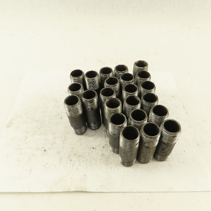1/2" x 2-1/2" Schedule 40 Steel Welded Black Pipe Nipple Lot of 23