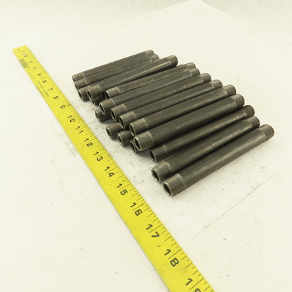 3/8" x 5-1/2" Schedule 40 Steel Welded Black Pipe Nipple Lot of 20