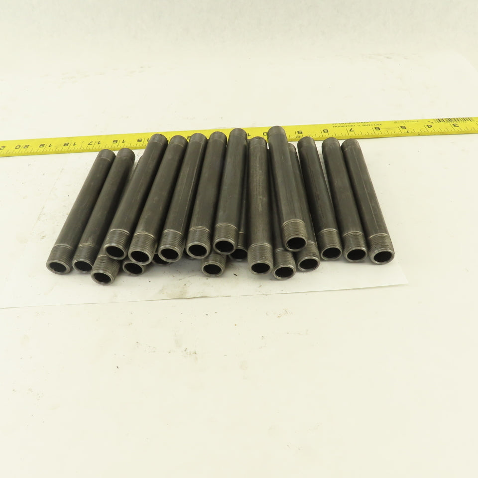 3/8" x 5-1/2" Schedule 40 Steel Welded Black Pipe Nipple Lot of 20