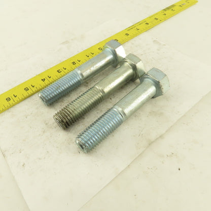 7/8-9 x 4-1/2" Hex Head Bolt Zinc Plated Lot Of 3