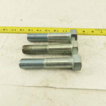 7/8-9 x 4-1/2" Hex Head Bolt Zinc Plated Lot Of 3