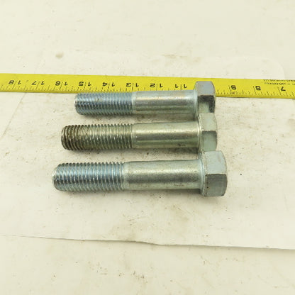 7/8-9 x 4-1/2" Hex Head Bolt Zinc Plated Lot Of 3