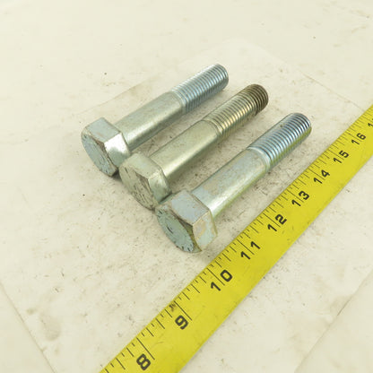 7/8-9 x 4-1/2" Hex Head Bolt Zinc Plated Lot Of 3