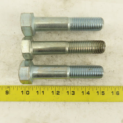 7/8-9 x 4-1/2" Hex Head Bolt Zinc Plated Lot Of 3
