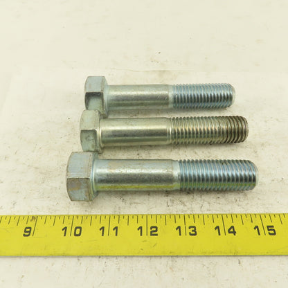 7/8-9 x 4-1/2" Hex Head Bolt Zinc Plated Lot Of 3