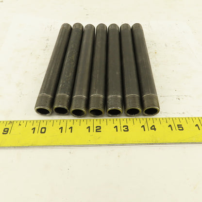 3/8" x 6" Schedule 40 Steel Welded Black Pipe Nipple Lot of 7