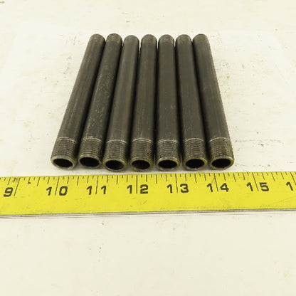 3/8" x 6" Schedule 40 Steel Welded Black Pipe Nipple Lot of 7