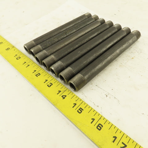 3/8" x 6" Schedule 40 Steel Welded Black Pipe Nipple Lot of 7