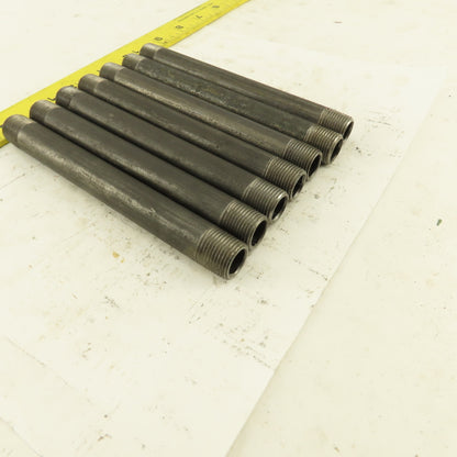 3/8" x 6" Schedule 40 Steel Welded Black Pipe Nipple Lot of 7