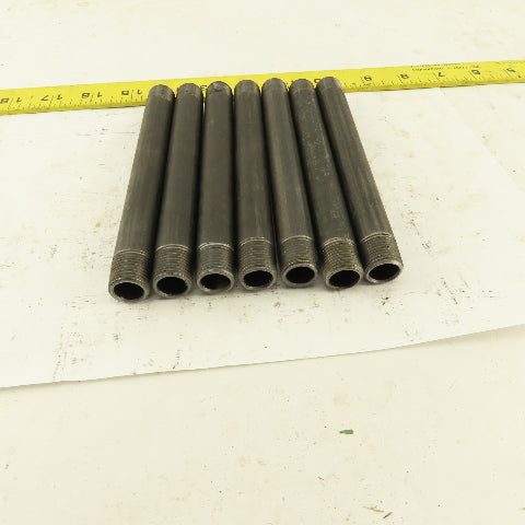 3/8" x 6" Schedule 40 Steel Welded Black Pipe Nipple Lot of 7