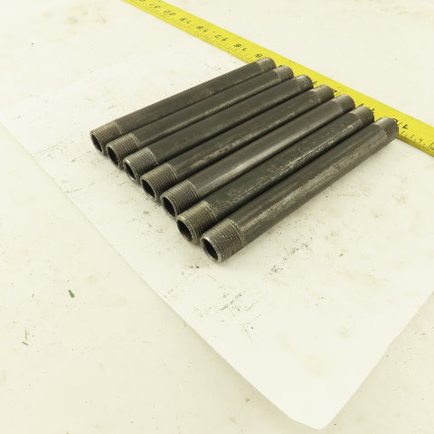 3/8" x 6" Schedule 40 Steel Welded Black Pipe Nipple Lot of 7