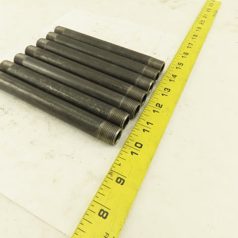 3/8" x 6" Schedule 40 Steel Welded Black Pipe Nipple Lot of 7