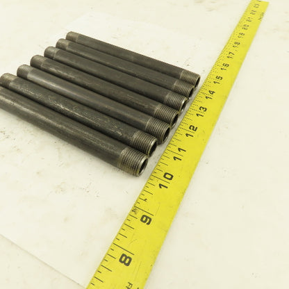 3/8" x 6" Schedule 40 Steel Welded Black Pipe Nipple Lot of 7