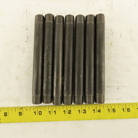 3/8" x 6" Schedule 40 Steel Welded Black Pipe Nipple Lot of 7