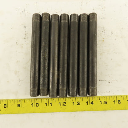 3/8" x 6" Schedule 40 Steel Welded Black Pipe Nipple Lot of 7