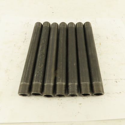 3/8" x 6" Schedule 40 Steel Welded Black Pipe Nipple Lot of 7