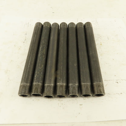 3/8" x 6" Schedule 40 Steel Welded Black Pipe Nipple Lot of 7