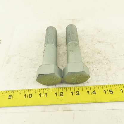 1"-8 x 4-1/2" Grade 9 Hex Head Bolt 2-1/2" Thread Length Lot Of 2